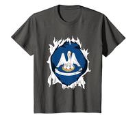 Maillot de Louisiane ou Cajun - Cadeau de l'État du Pays de la Maison T-Shirt, Enfant, Asphalte, 4 Ans