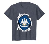 Maillot de Louisiane ou Cajun - Cadeau de l'État du Pays de la Maison T-Shirt, Enfant, Bleu Chiné, 4 Ans
