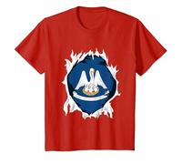 Maillot de Louisiane ou Cajun - Cadeau de l'État du Pays de la Maison T-Shirt, Enfant, Rouge, 2 Ans
