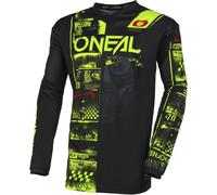 Maillot de motocross Oneal Element Attack, noir/jaune, M