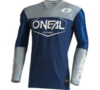 Maillot de motocross Oneal Mayhem Hexx V.22, gris/bleu, L
