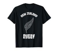 Maillot de rugby Nouvelle-Zélande inspiré du Maori Kiwi et fougère argentée T-Shirt