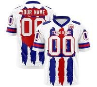 Maillot de Rugby Personnalisé avec Nom Numéro L'équipe pour Garçons Fans, Oversize Sport Football Américain Shirt col en V pour Homme Femme Jeune Cadeau