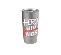 Maillot de sensibilisation au VIH AIDS Hero - Soutien à la sensibilisation au sida Gobelet isotherme en acier inoxydable double paroi