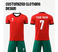 Maillot de soccer personnalisé avec nom d'équipe nationale, numéro 7, tenue de soccer pour jeunes. Ensemble comprenant un Top col rond et un short en polyester, convient pour l'entraînement sportif et