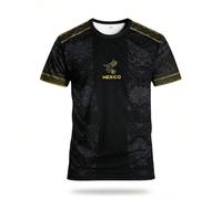 Maillot de soccer pour hommes du Mexique Top de sport col rond confortable pour jeunes avec imprimé de la civilisation maya et de divinités. Convient pour les matchs de la Gold Cup, l'entraînement de