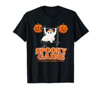 Maillot de Sport d'halloween Effrayant Gains Ghost Workout Citrouille T-Shirt