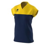Maillot de sport femme - ERREA Bessy - Marine/Jaune - Manches courtes - Fitness M