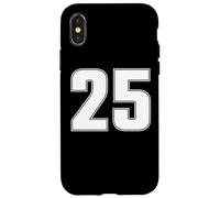 Maillot de Sport numéro 25 Vingt-Cinq Ans #25 à l'avant et à l'arrière Coque pour iPhone X/XS