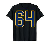 Maillot de Sport numéro 64 Bleu doré #64 T-Shirt