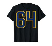 Maillot de Sport numéro 64 Bleu doré #64 T-Shirt Graphique avec Valeur