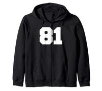 Maillot de Sport numéro 81 Player #81 Fan Front Print Varsity Sweat à Capuche