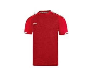 Maillot de Sports Manches Courtes pour Enfant, Taille 128, Rouge Sport Mélange/Blanc