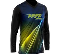 Maillot de VTT pour Maillot de Cyclisme Hommes Manches Longues séchage Rapide Respirant extérieur Sport équitation, Vêtements de Motocross d'été (5,L)