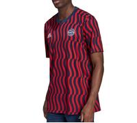 Maillot d'échauffement homme Bayern Munich Adidas 2021/2022 - Rouge - Col rond - Manches courtes S