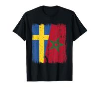 Maillot Demi-Drapeau suédois du Maroc T-Shirt