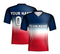 Maillot d'entraînement de football français pour homme/femme/enfant, maillot olympique français 2024, t-shirt personnalisé avec nom de l'équipe, badge, bleu, S