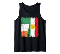 Maillot du Kurdistan d'Irlande avec Demi-Drapeau du Patrimoine kurde Irlandais Débardeur