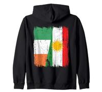 Maillot du Kurdistan d'Irlande avec Demi-Drapeau du Patrimoine kurde Irlandais Sweat à Capuche