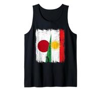 Maillot du Kurdistan du Japon Demi Drapeau du Kurdistan Japonais Débardeur