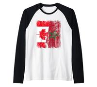 Maillot du Patrimoine Canadien marocain Demi Drapeau du Canada Manche Raglan