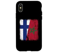 Maillot du Patrimoine finlandais du Maroc Demi-Drapeau finlandais Coque pour iPhone X/XS