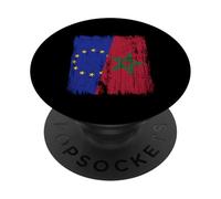 Maillot du Patrimoine marocain avec Demi-Drapeau européen PopSockets PopGrip Adhésif