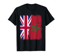 Maillot du Patrimoine marocain Britannique Demi-Drapeau du Maroc T-Shirt
