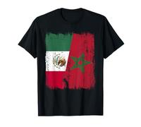 Maillot du Patrimoine marocain Mexicain Demi-Drapeau du Maroc T-Shirt