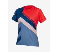 Maillot Endura SingleTrack Print Limited Edition manche courte rouge clair bleu femme - XS