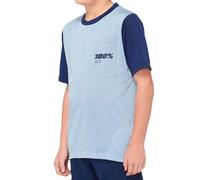 100% Ridecamp Maillot de vélo à manches courtes pour les jeunes, bleu/bleu clair, Taille XL