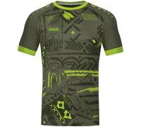 JAKO - Maillot Tropicana (Manches Courtes), Mixte Enfant, Kaki/Vert Fluo, 140