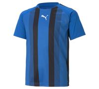 PUMA Mixte enfant Teamliga Striped Jersey Jr Shirt, Electric Blue Lemonade-puma Black-puma White, 152 EU