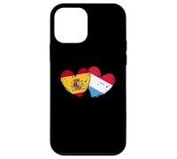 Maillot Espagne Luxembourg Drapeau Coeurs Espagne Luxembourgeois Coque pour iPhone 12 mini