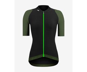 Maillot Etxeondo Summum manche courte noir vert kaki femme - L