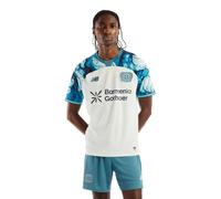 Bayer 04 Leverkusen Homme New Balance 26/27 Away Short Sleeve Jersey en Blanc/Bleu, Polyester, Taille M