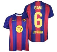 Maillot FC Barcelone 6 GAVI 1ère équipe 25/26 Réplique officielle - Adulte, Rouge/bleu, XL