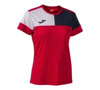 Joma T-Shirt Crew V pour Femme, Bleu Marine/Rouge/Blanc., M