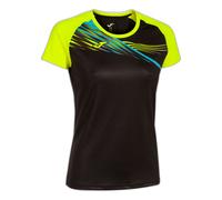 Joma T- Shirt à Manches Courtes pour Femme Elite X, Noir/Jaune Fluo