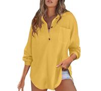 Maillot Femme Manches Longues Élégant Col Rond Chemise Décontracté Tricot Imprimé Blouse Mode T Shirt Curvy Grande Taille Tunique Tops Offres T-shirts Printemps T-shirt, jaune, XX-Large