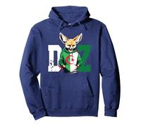 Maillot Fennec Drapeau Algérie Cadeau Foot Algérienne Dz Sweat à Capuche, Unisexe pour Adultes, Bleu Marine, L