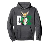 Maillot Fennec Drapeau Algérie Cadeau Foot Algérienne Dz Sweat à Capuche, Unisexe pour Adultes, Chiné Foncé, XL