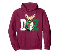 Maillot Fennec Drapeau Algérie Cadeau Foot Algérienne Dz Sweat à Capuche, Unisexe pour Adultes, Marron, M