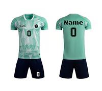 Maillot Football Personnalisé - Maillot de Foot Enfant Homme Ensemble Maillot Football Personnalisé avec Nom Numéro Maillot de Foot Ensemble T-Shirt + Short, Cadeaux pour Garçons Hommes