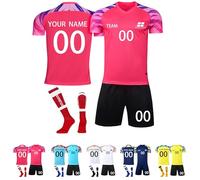 Maillot Football Personnalisé Maillot de Foot Enfant Homme Ensemble T-Shirt + Shorts Foot Personnalisé avec Votre Nom Numéro Équipe Logo