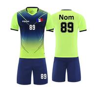 Maillot Football Personnalisé Nom Numéro Logo de l'équipe pour Maillot Foot Enfant Homme Maillot de Foot Personnalisé (Vert)