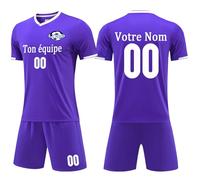 Maillot Football Personnalisé pour Enfants et Adulte,Maillot de Foot Enfant Personnalisé avec Votre Nom Numéro Équipe Logo, Ensemble Foot Enfant,Vêtements de Football Garçon