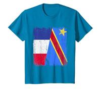 Maillot France Congo Demi Drapeau Fierté Congolaise T-Shirt