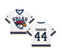 Maillot Grahams 44 Imprimé Col V Crop Tops Uniforme de Hockey sur Glace Casual Manches Courtes Sport Maillot de Hockey Training Clothing