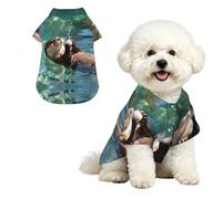 Maillot hawaïen pour petits chiens - Tenue de plage d'été pour chiot - Doux et respirant - Avec boutons